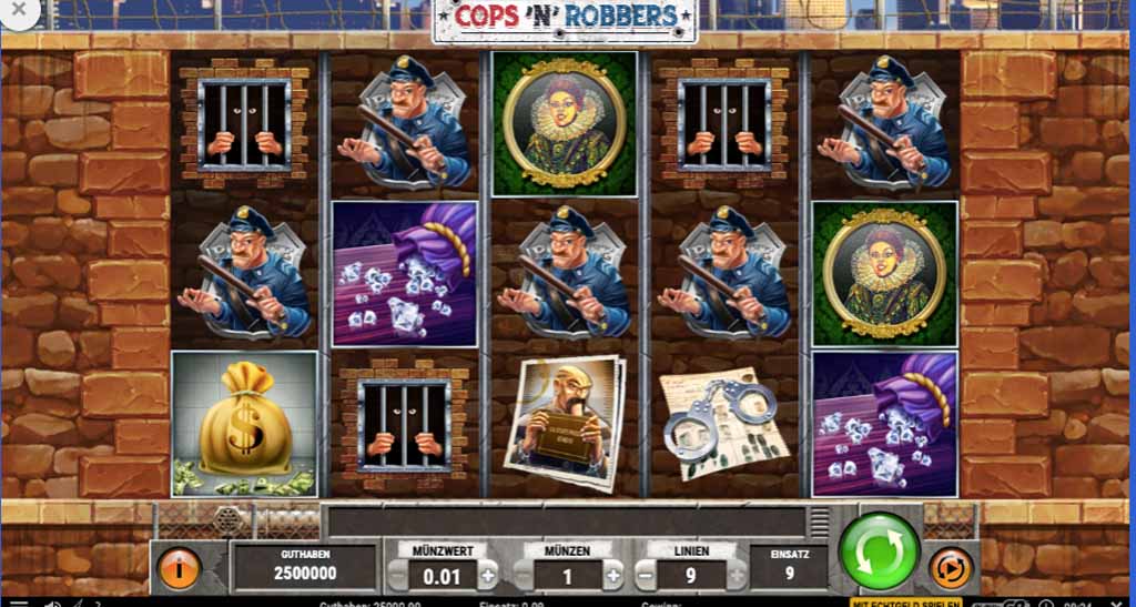 Cops n Robbers Slot Spieloberfl&auml;che